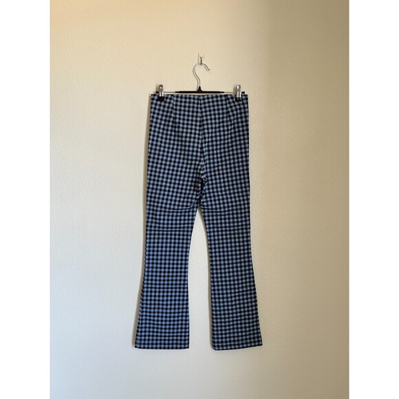 Zara Women's Gingham Bootcut Pant in Blue/Black Size MEDIUM - Picture 3 of 5